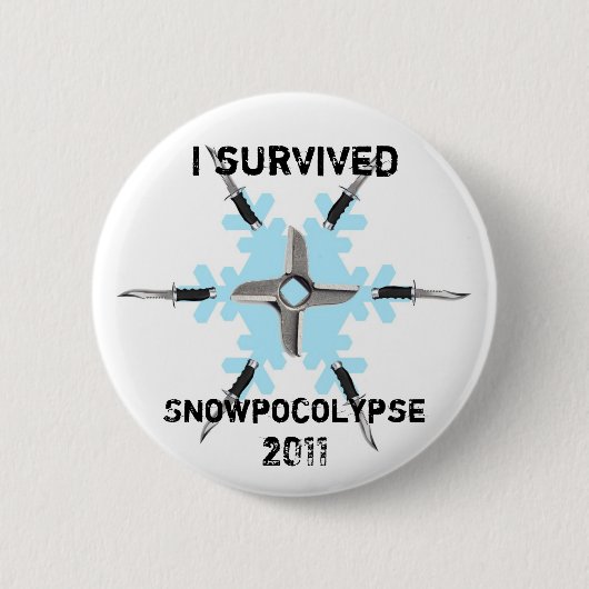 Ik heb Snowpocolypse 2011 overleefd Ronde Button 5,7 Cm (Voorkant)