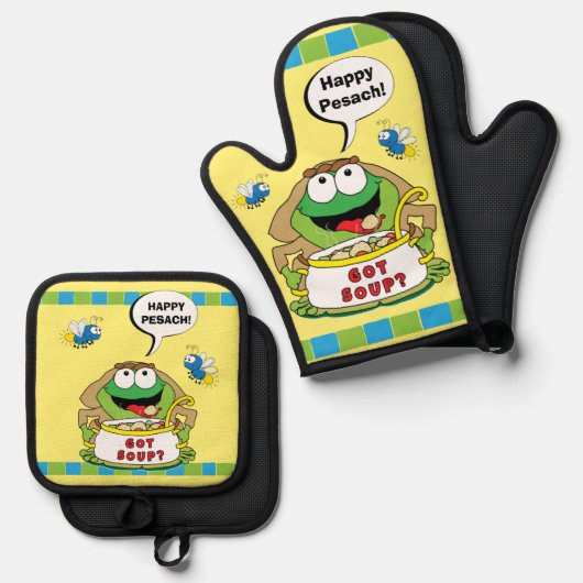 Ik heb soep ovenwant & pannenlap set (Voorkant / Achterkant)