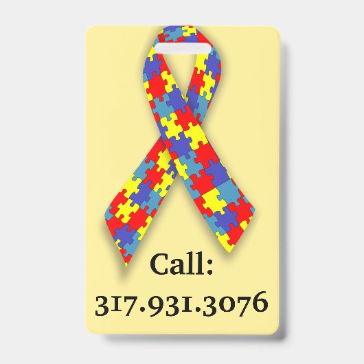 Ik heb soms autisme, IK REN - ID-badge Bel mama Badge (Voorzijde)