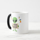 Ik heb Space Alien Cartoon White Coffee Mok nodig (Voorkant links)