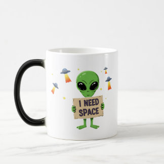 Ik heb Space Alien Cartoon White Coffee Mok nodig
