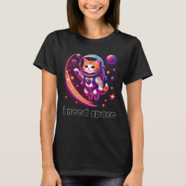 Ik heb Space Cat Vrouwen nodig T-shirt
