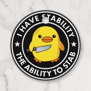 Ik heb stabiliteit vermogen om grappig te steken bedankjes labels