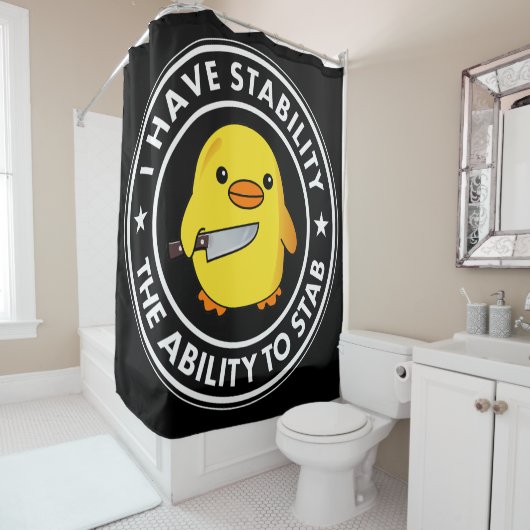 Ik heb stabiliteit vermogen om grappig te steken douchegordijn (In situ)