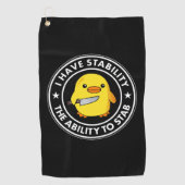 Ik heb stabiliteit vermogen om grappig te steken golfhanddoek (Voorkant)