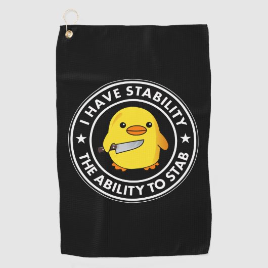 Ik heb stabiliteit vermogen om grappig te steken golfhanddoek (Voorkant)