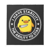 Ik heb stabiliteit vermogen om grappig te steken notitieblok (Voorkant)