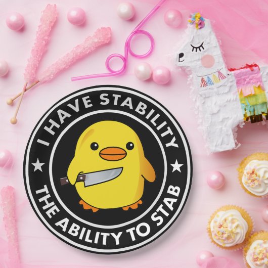 Ik heb stabiliteit vermogen om grappig te steken papieren bordje (Feest)