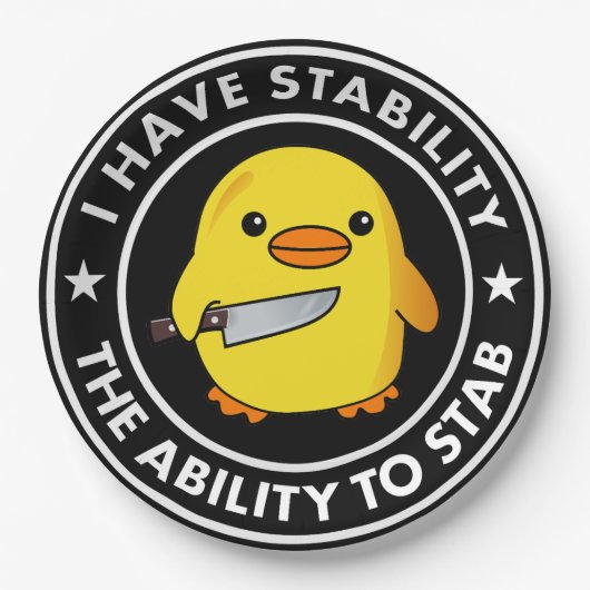 Ik heb stabiliteit vermogen om grappig te steken papieren bordje (Voorkant)