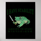 Ik heb stabiliteit vermogen om grappige kikker Jap Poster (Voorkant)