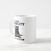 Ik heb stabiliteit vermogen om grappige zwarte kat koffiemok (Voorkant links)