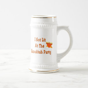 Ik heb te laat bij de Hanukkah Party Stein Bierpul