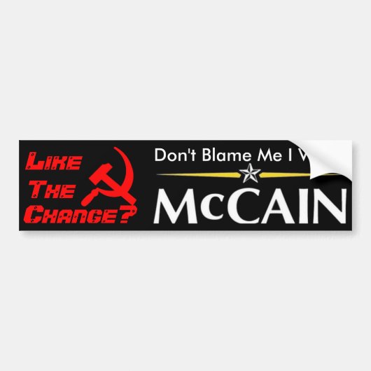 Ik heb tegen McCain gestemd. Bumpersticker (Voorkant)
