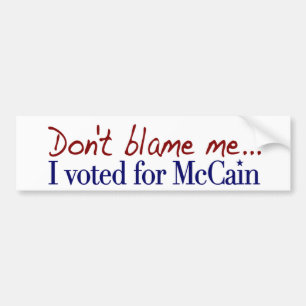 Ik heb tegen McCain gestemd. Bumpersticker