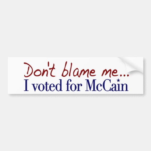 Ik heb tegen McCain gestemd. Bumpersticker (Voorkant)