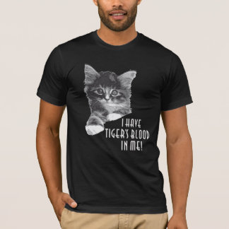 Ik heb Tiger's bloed in mijn zwart-wit T-shirt