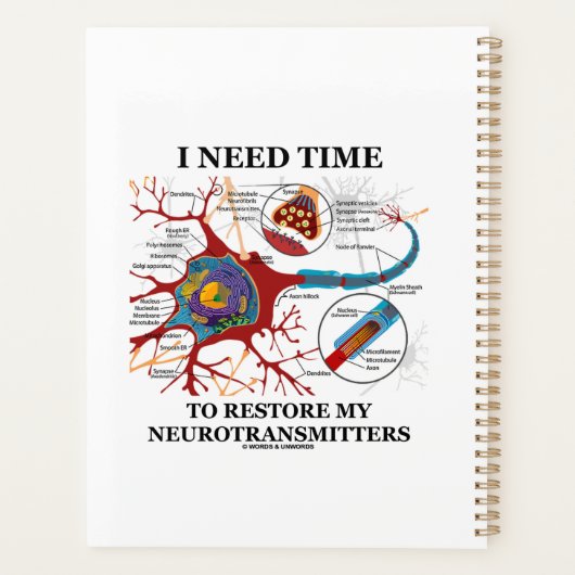 Ik heb tijd nodig om mijn neurotransmitters Humor  Planner (Achterkant)
