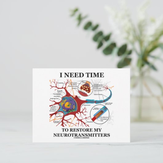 Ik heb tijd nodig om mijn neurotransmitters te her briefkaart (Staand voorkant)