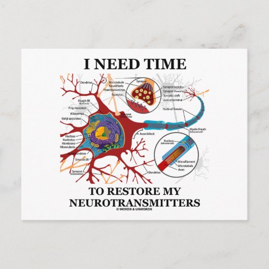Ik heb tijd nodig om mijn neurotransmitters te her briefkaart (Voorkant)