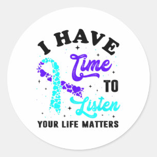 Ik Heb Tijd Om Te Luisteren Mentale Gezondheid Suï Ronde Sticker