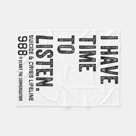 Ik Heb Tijd Om Te Luisteren Mentale Gezondheid Zel Fleece Deken (Voorkant (Horizontaal))