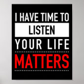 Ik heb tijd om te luisteren naar je leven is belan poster (Voorkant)