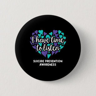 Ik Heb Tijd Om Te Luisteren Preventie Van Zelfmoor Ronde Button 5,7 Cm