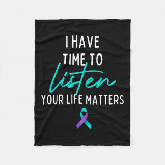 Ik heb tijd om zelfmoordpreventie te horen fleece deken