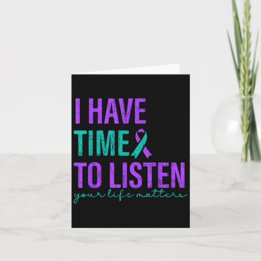Ik heb tijd om zelfmoordpreventie te horen kaart (Voorkant)