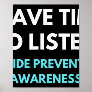 Ik heb tijd om zelfmoordpreventie te horen poster