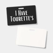 Ik heb Tourette Badge (Voor- en achterkant)