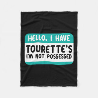 Ik heb Tourette syndrome awareness Blauwgroen lint Fleece Deken