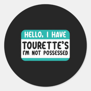 Ik heb Tourette syndrome awareness Blauwgroen lint Ronde Sticker