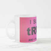 Ik heb tRUMP overleefd Matglas Koffiemok (Links)