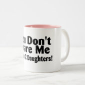 Ik heb twee dochters. tweekleurige koffiemok (Voorkant rechts)