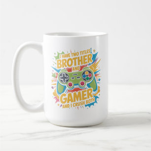 Ik heb twee titels broer en gamer Boy Kids Koffiemok
