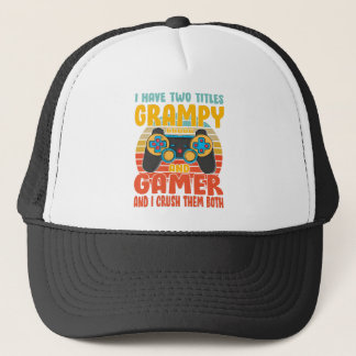 Ik heb twee titels grijs en gamer, grappig gamen trucker pet
