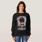 Ik heb twee titels mam en tante buffalo plaid moed trui (Voorkant volledig)