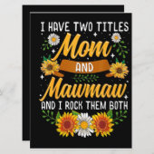 Ik heb twee titels, mama cadeau, Moederdag cadeau Menu (Voorkant / Achterkant)