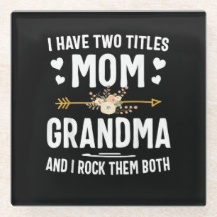 Ik heb twee titels mama en oma glazen onderzetter
