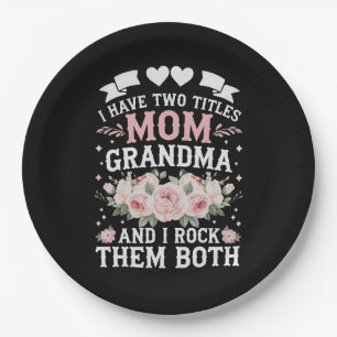 Ik heb twee titels mama en oma leuk voor Moederdag Papieren Bordje