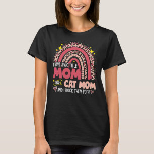 Ik heb twee titels mama en poes mama Moederdag reg T-shirt