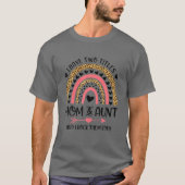 Ik heb twee titels mama en tante Moederdag Rainbow T-shirt (Voorkant)