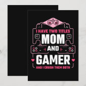 IK HEB TWEE TITELS MOM EN GAMER FEESTDAGENKAART (Voorkant / Achterkant)