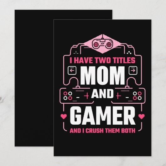 IK HEB TWEE TITELS MOM EN GAMER FEESTDAGENKAART (Voorkant / Achterkant)