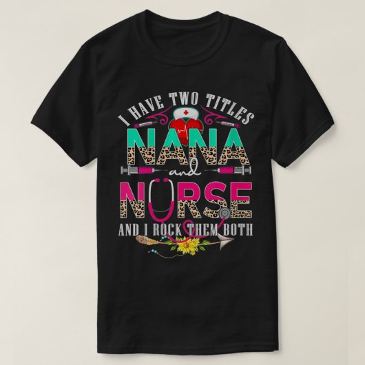 Ik heb twee titels nana en zuster Cute Leopa T-shirt (Design voorkant)