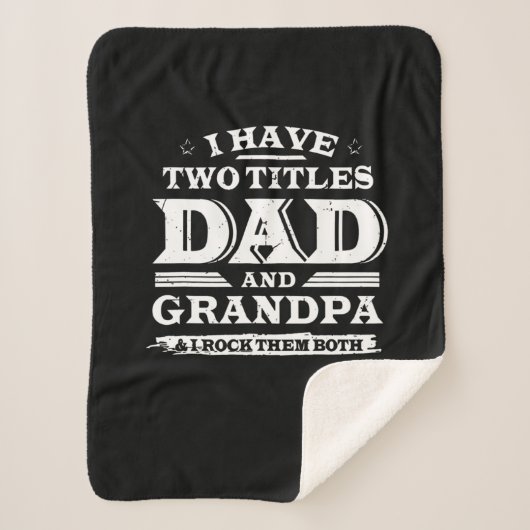 Ik heb twee titels, pa en opa. sherpa deken (Voorkant)