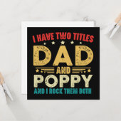 Ik heb twee titels Pa en Poppy Vaderdag Funny Kaart (Voorkant / Achterkant in situ)