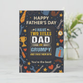 Ik heb twee titels Pap en Grummy Vaders Day Gift Kaart (Staand voorkant)