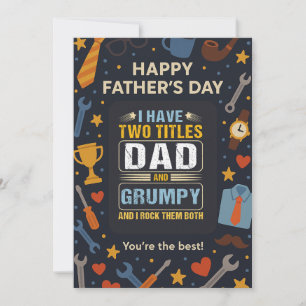 Ik heb twee titels Pap en Grummy Vaders Day Gift Kaart